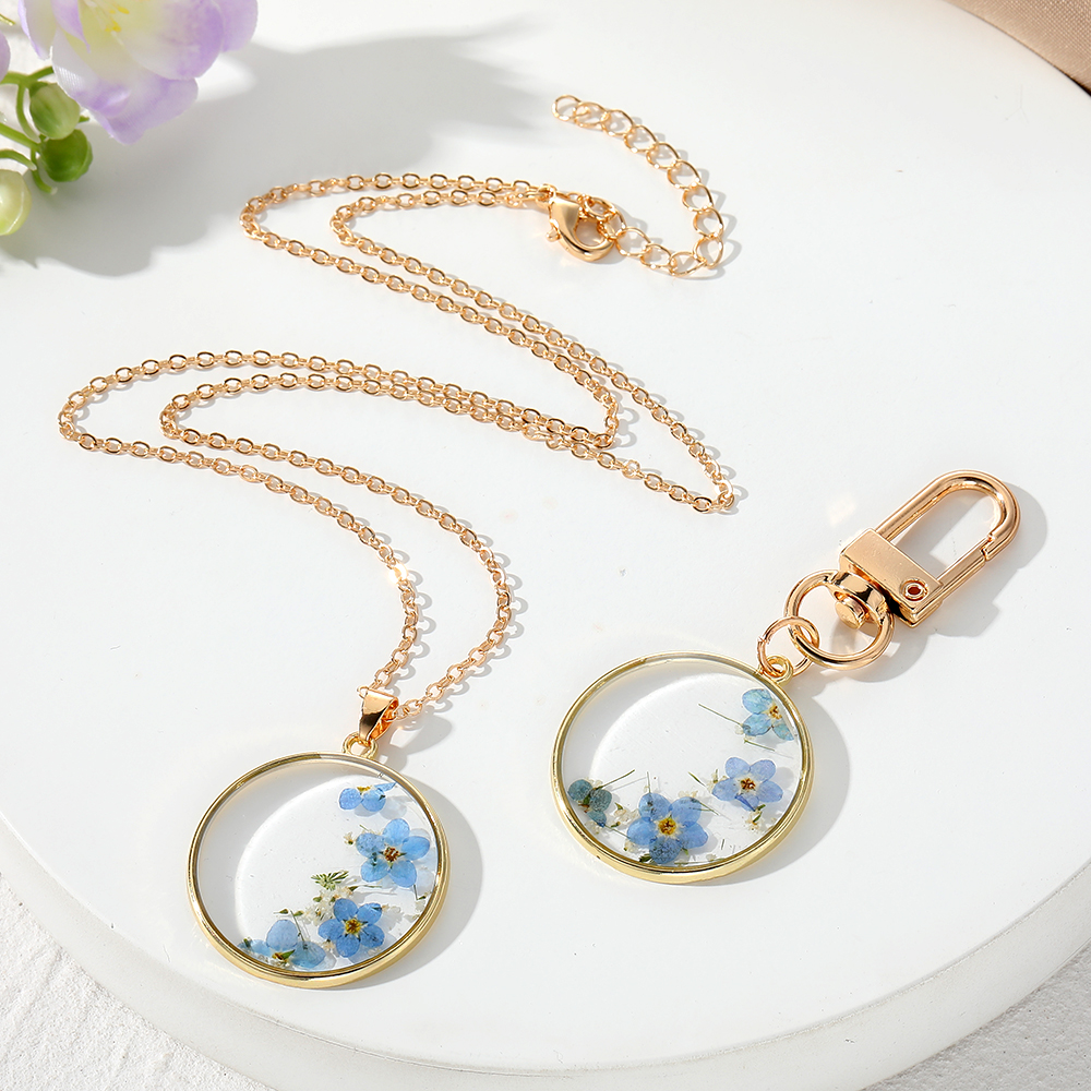 Casual Simple Style Flower Alloy Dried Flower Resin Women's Necklace display picture 1