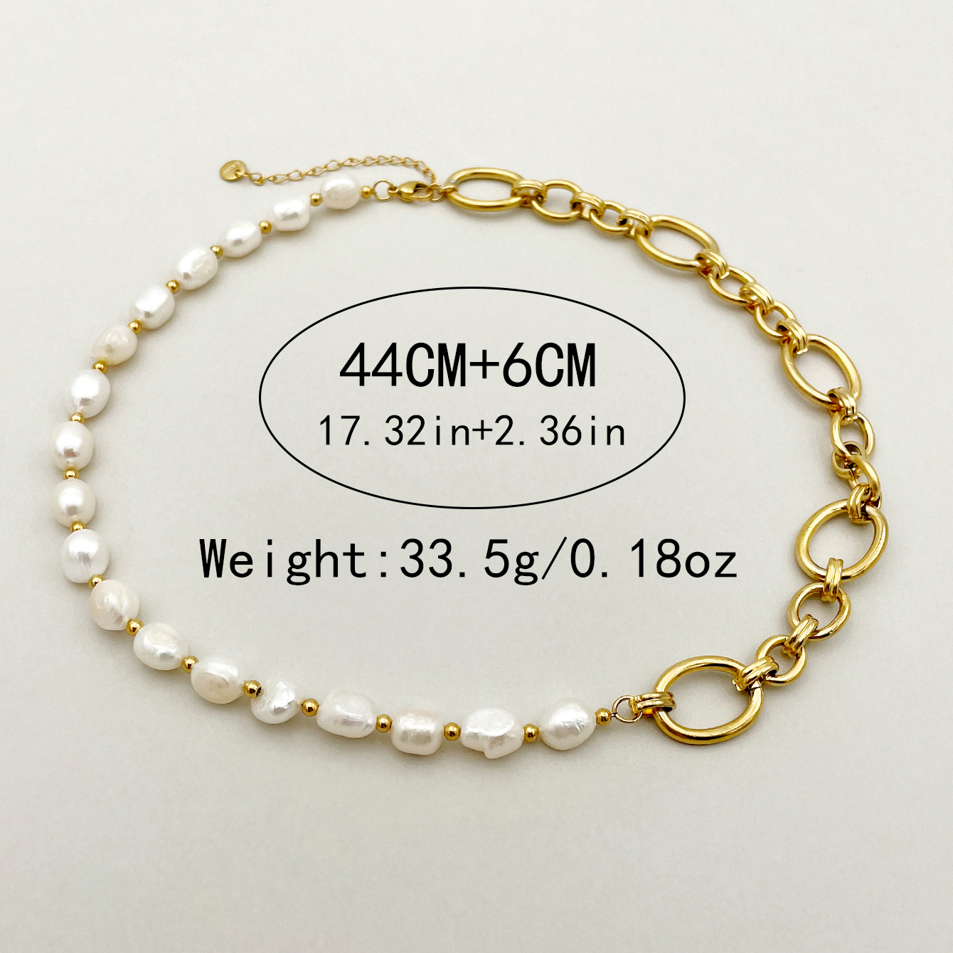 Wholesale Jewelry Simple Style Classic Style Oval 304 Stainless Steel Pearl Gold Plated Plating Necklace display picture 3