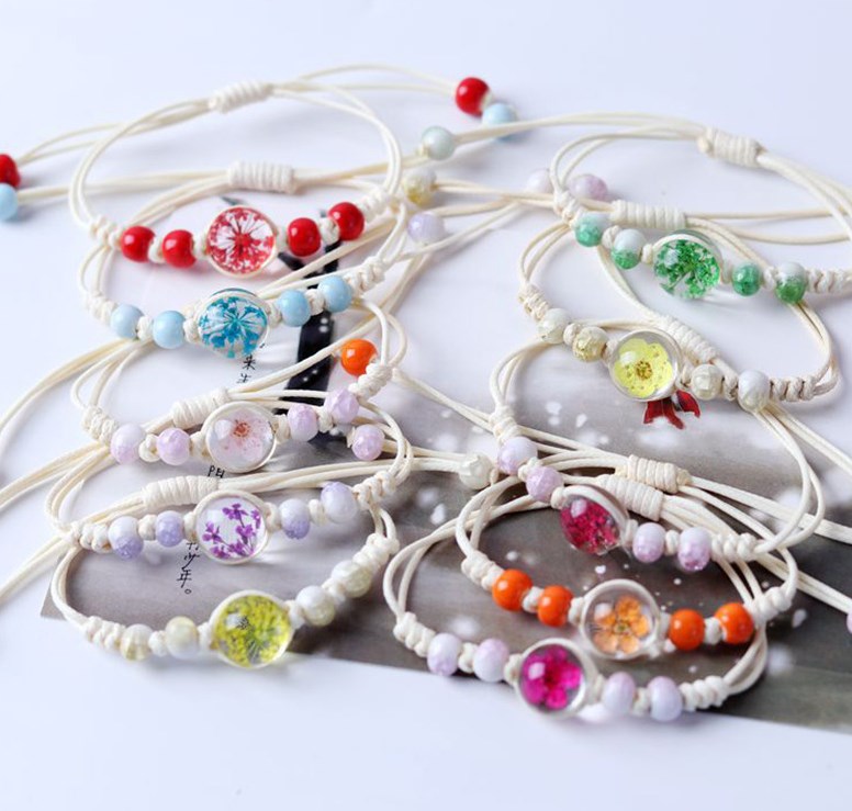 Wholesale Jewelry Pastoral Flower Alloy Rope Bracelets display picture 1