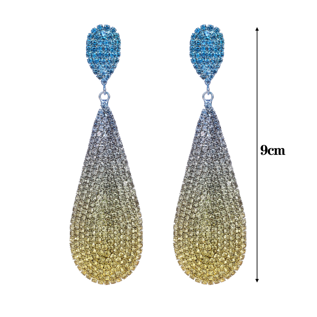 1 Pair Elegant Water Droplets Plating Rhinestone Silver Plated Drop Earrings display picture 2