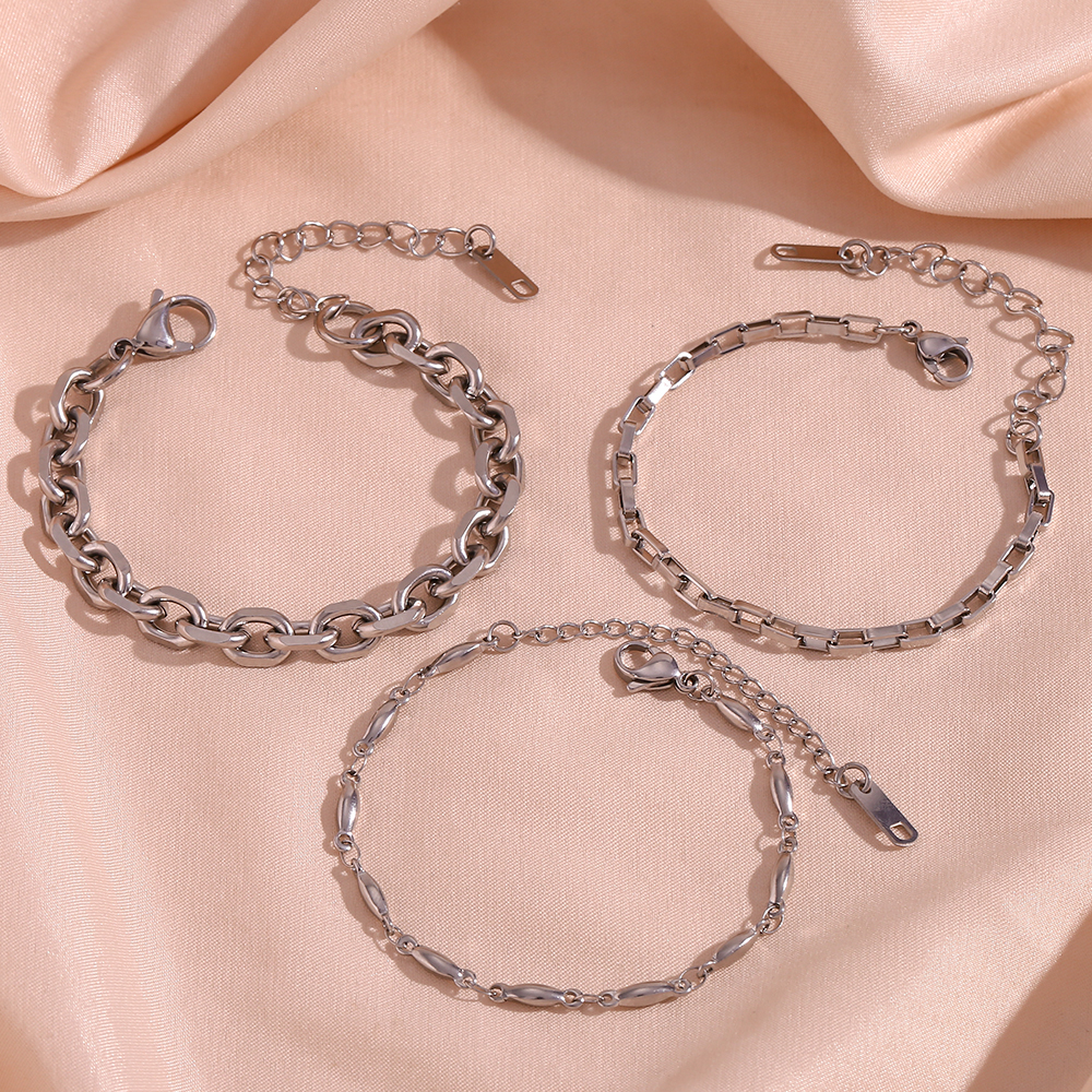 Style Simple Style Classique Ovale Acier Inoxydable Bracelets display picture 5
