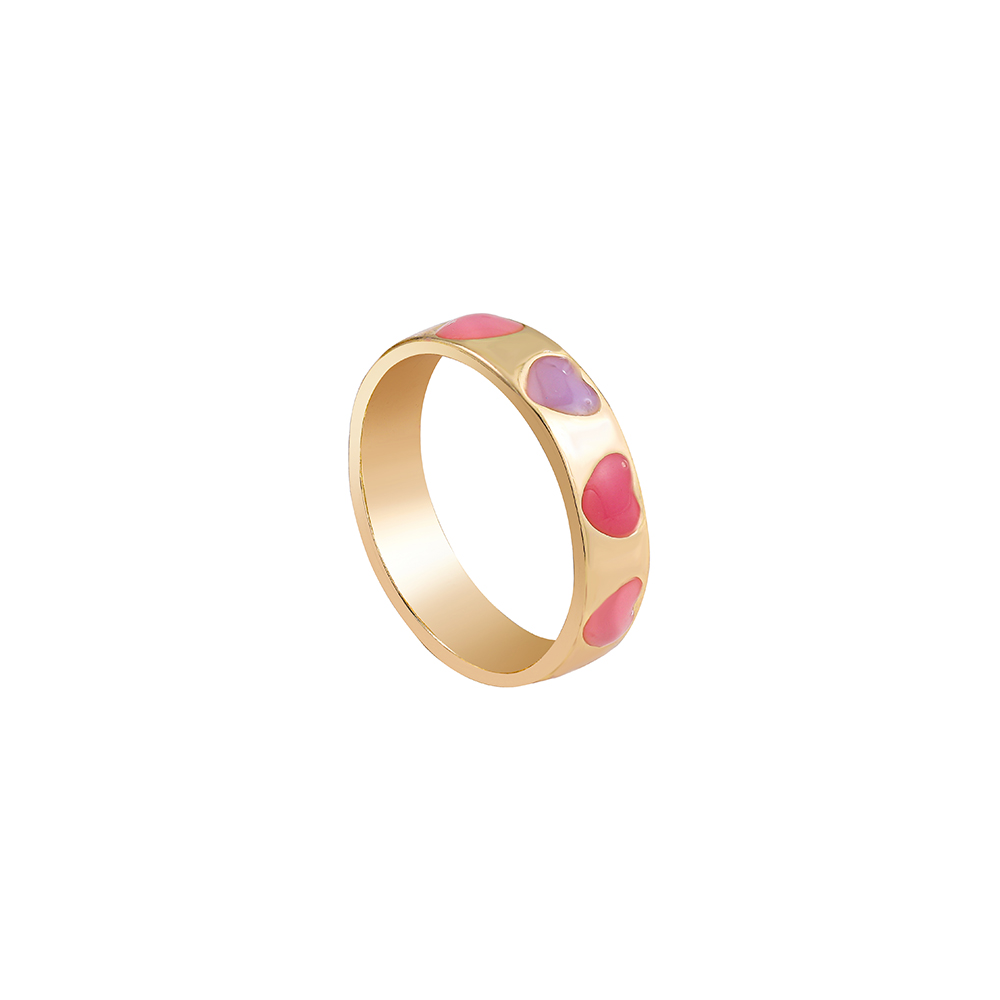 Elegant Heart Shape Alloy Printing Women's Rings display picture 1