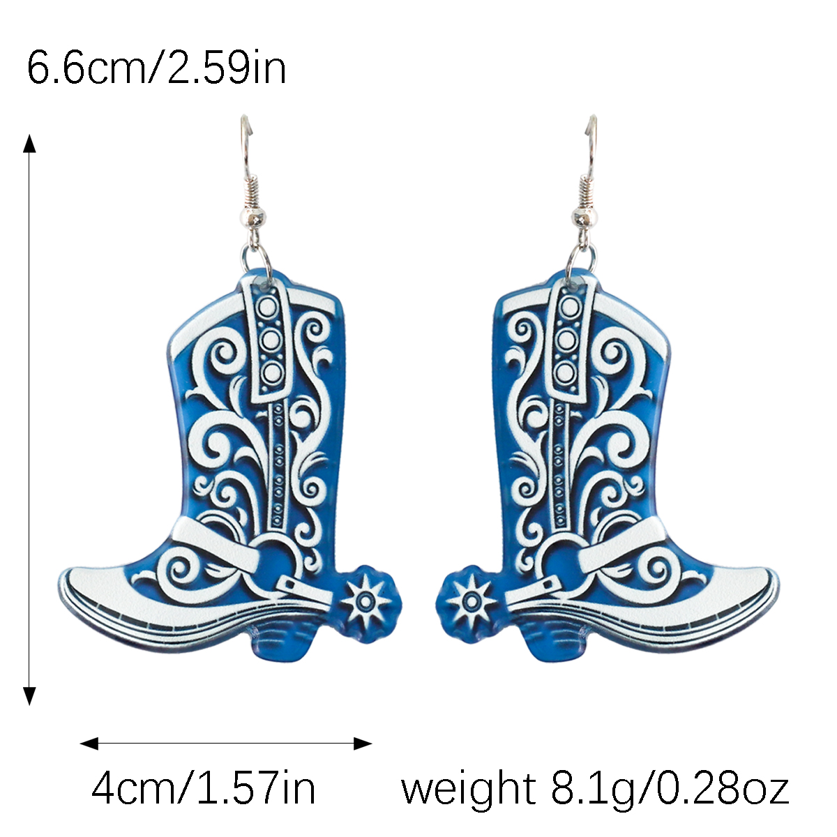 1 Pair Exaggerated Cowboy Style Boots Inlay Alloy Plastic Resin Drop Earrings display picture 4