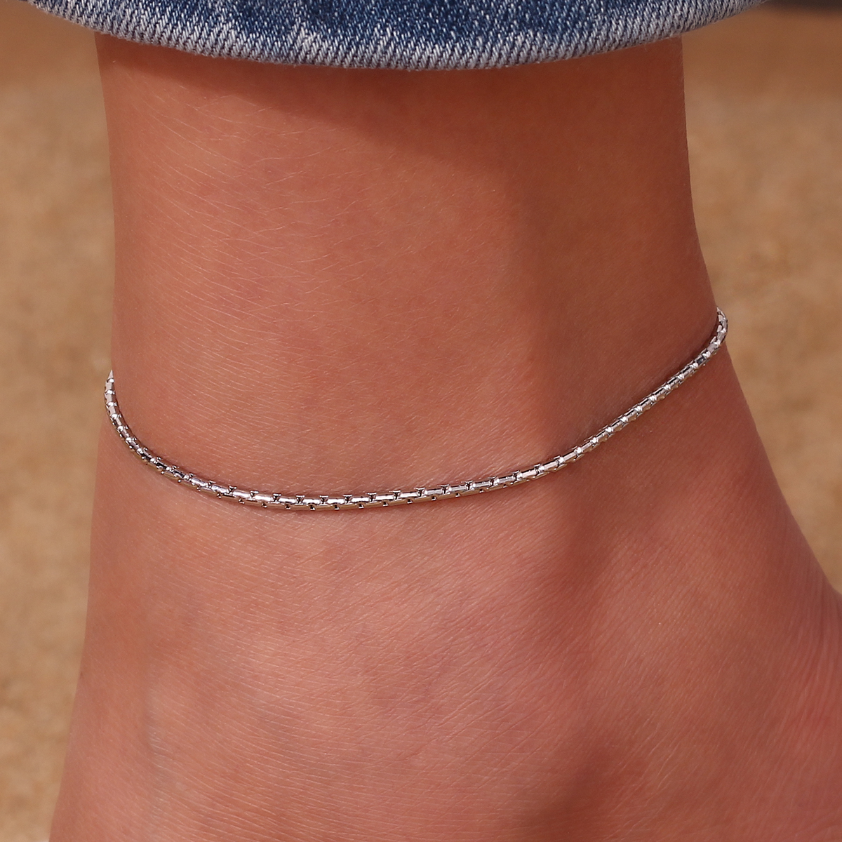 Simple Style Classic Style Oval Stainless Steel Women's Anklet display picture 10