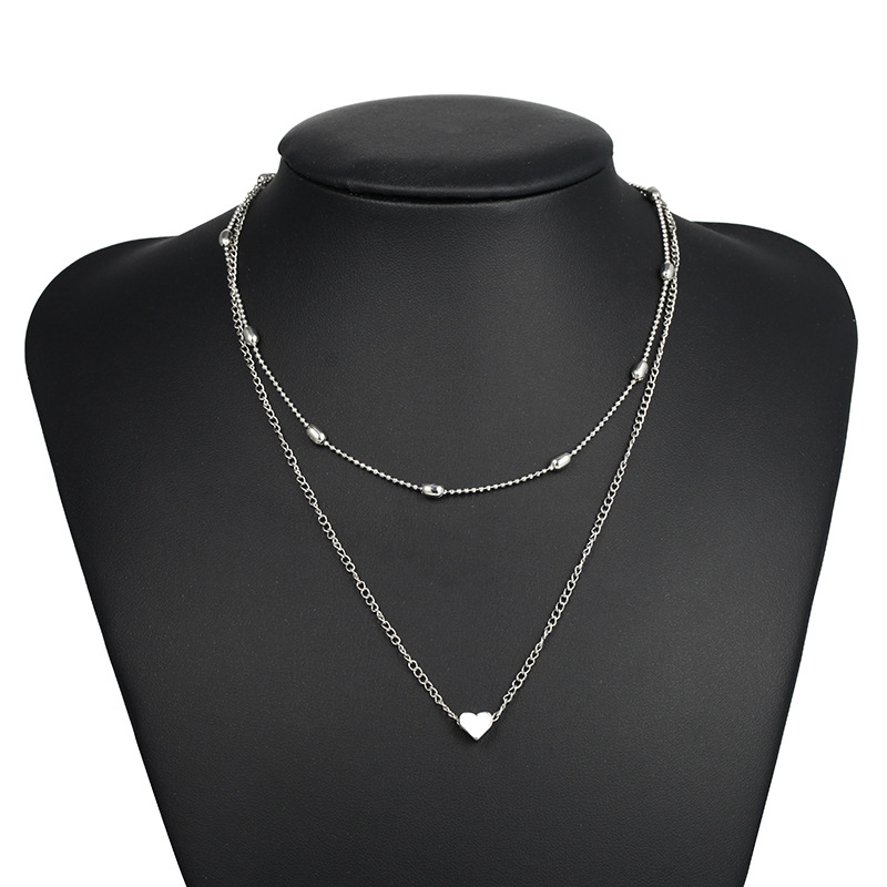 Style Simple Style Classique Forme De Cœur Alliage De Gros Collier En Couches display picture 2