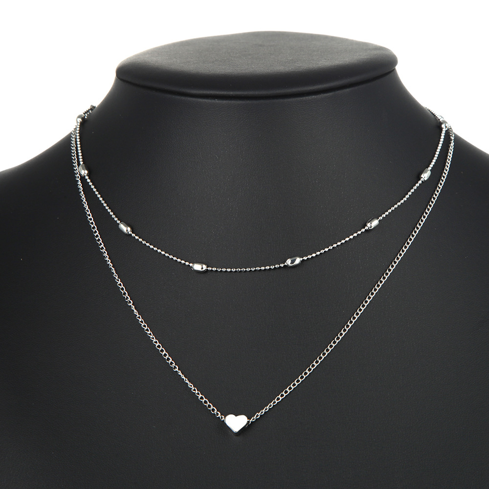 Simple Style Classic Style Heart Shape Alloy Wholesale Layered Necklaces display picture 5