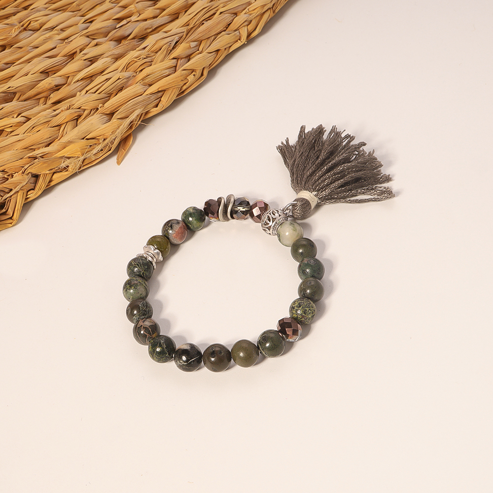Wholesale Ethnic Style Bohemian Tassel Natural Stone Beaded Wristband display picture 4