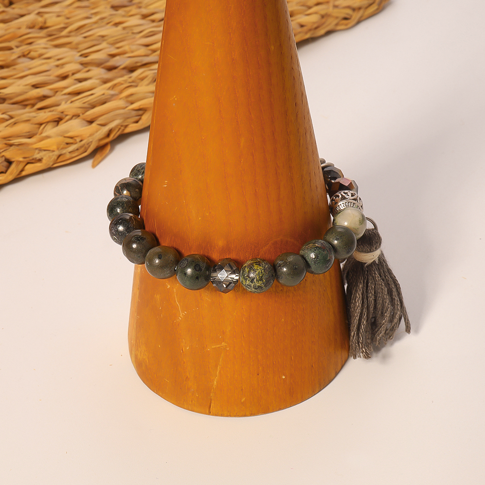 Wholesale Ethnic Style Bohemian Tassel Natural Stone Beaded Wristband display picture 6