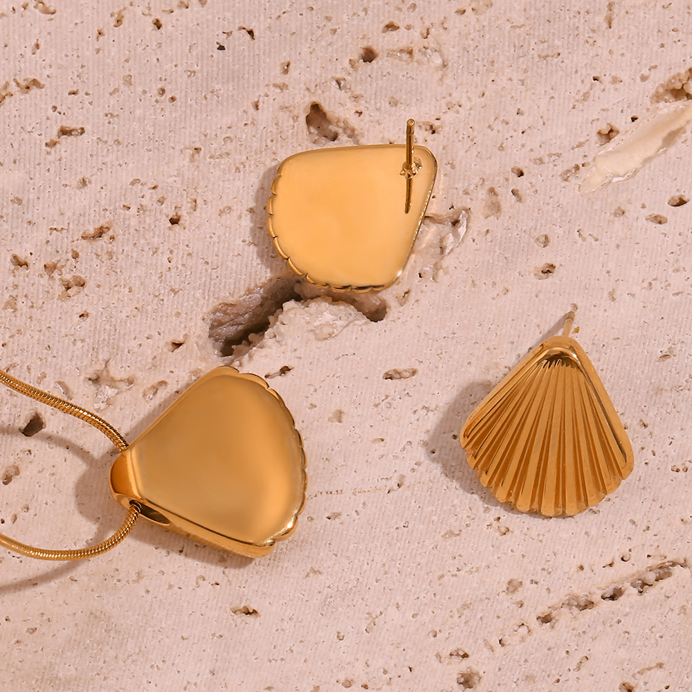 Ferien Einfacher Stil Hülse Rostfreier Stahl Überzug 18 Karat Vergoldet Ohrringe Halskette display picture 6