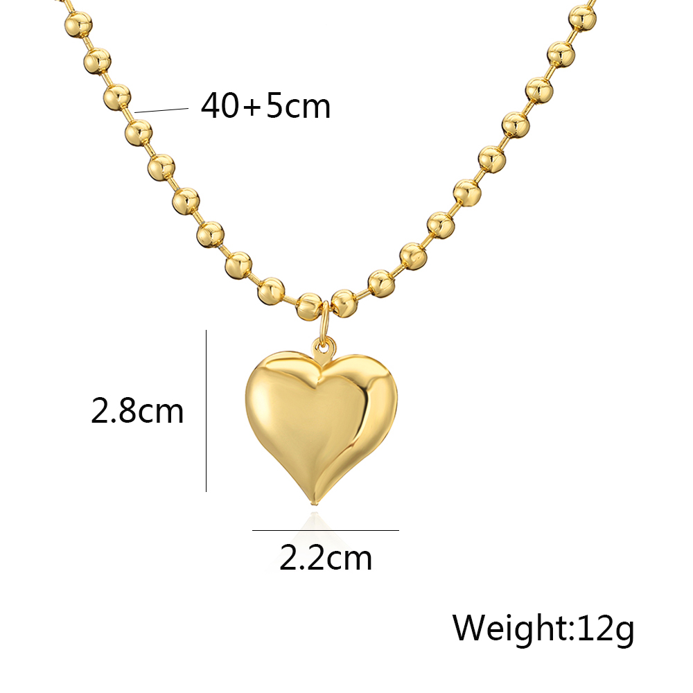 Simple Style Commute Heart Shape Copper Plating 18k Gold Plated Pendant Necklace display picture 1