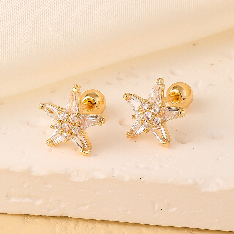 1 Pair Elegant Sweet Swan Flower Butterfly Plating Inlay 304 Stainless Steel Copper Zircon Gold Plated Ear Studs display picture 18