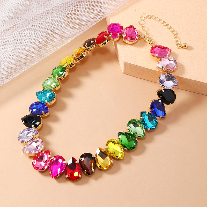 Simple Style Water Droplets Artificial Diamond Alloy Wholesale Necklace display picture 4