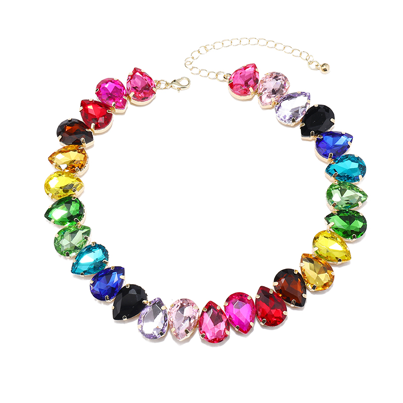 Simple Style Water Droplets Artificial Diamond Alloy Wholesale Necklace display picture 5