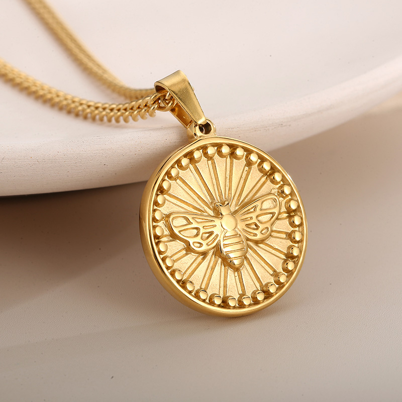 Stainless Steel Titanium Steel 18K Gold Plated Modern Style Plating Coin Layered Necklaces display picture 9