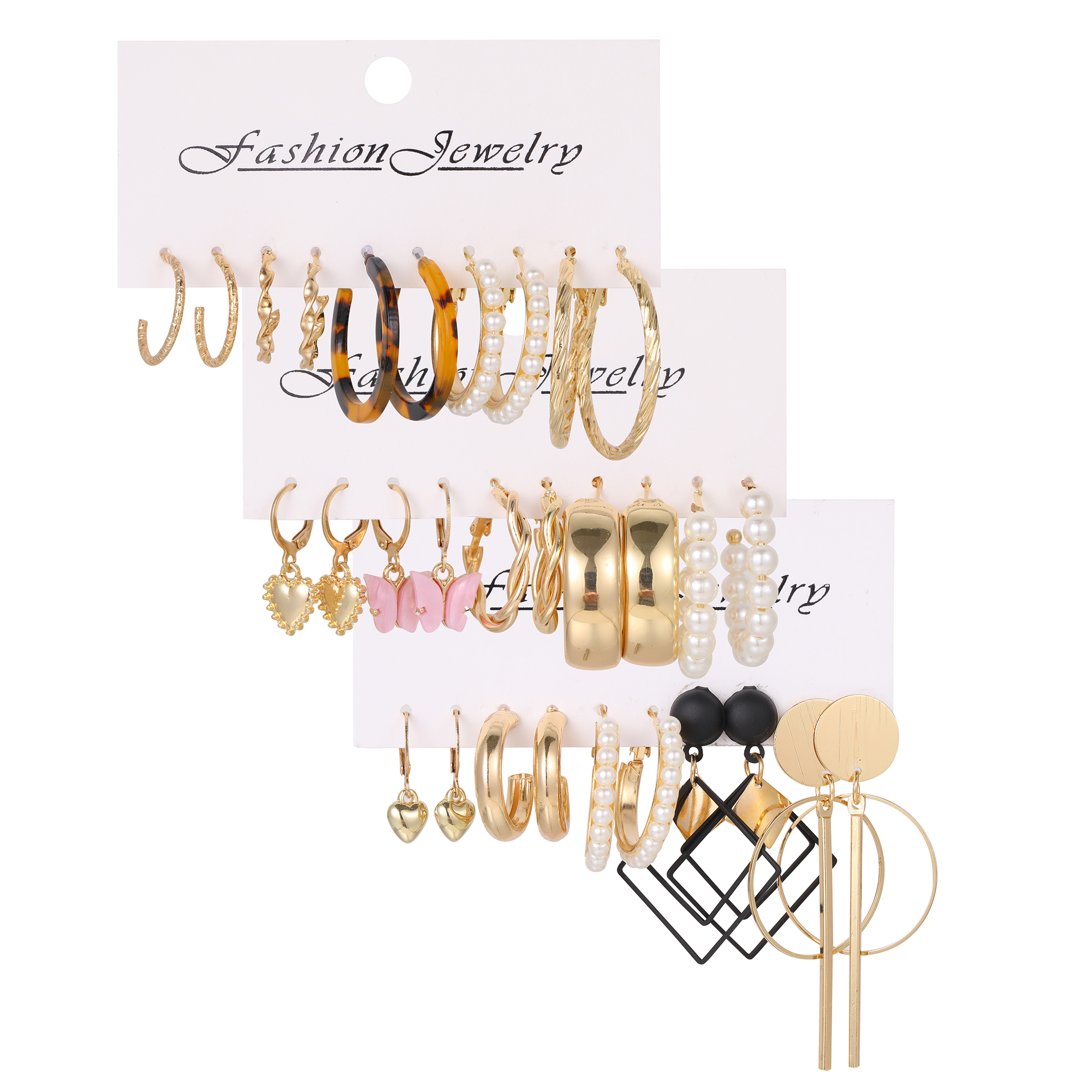 1 Set Elegant Retro Heart Shape Butterfly Leopard Inlay Arylic Alloy Artificial Pearls Earrings display picture 10