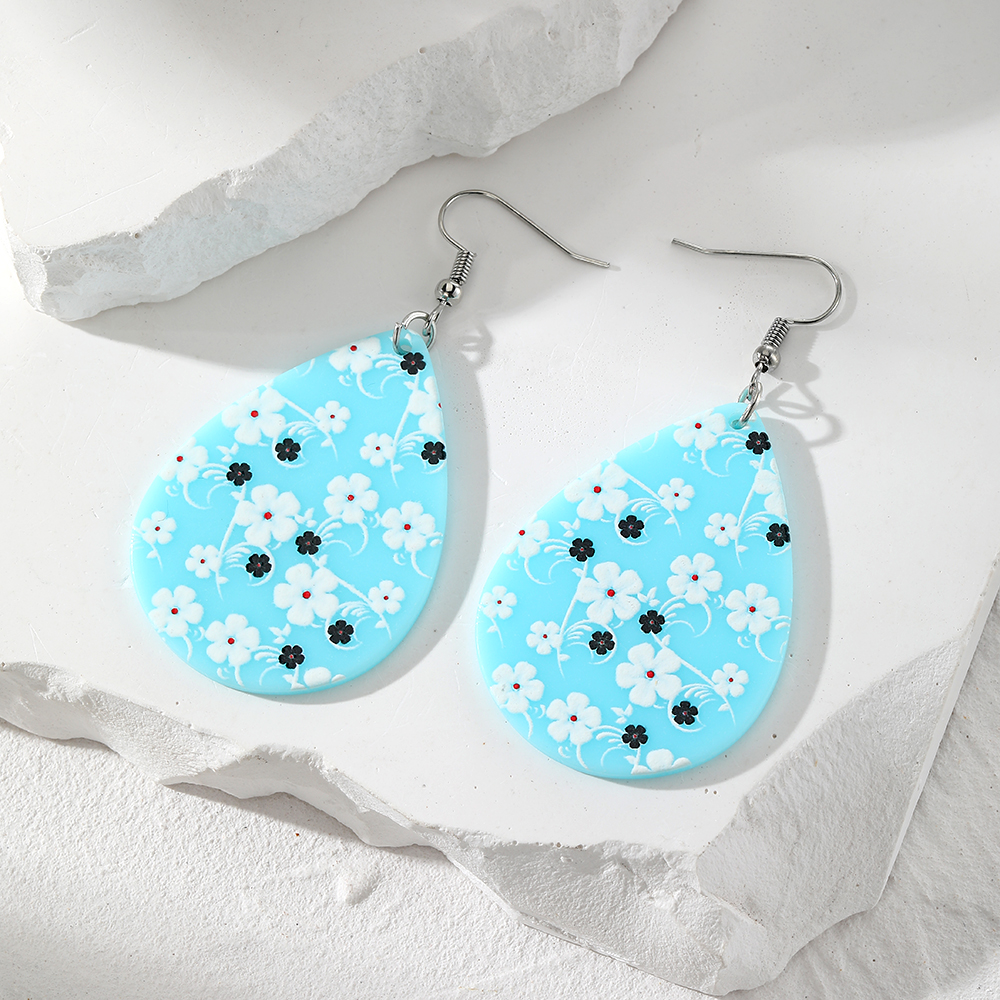 1 Pair Casual Vacation Water Droplets Flower Butterfly Resin Drop Earrings display picture 1