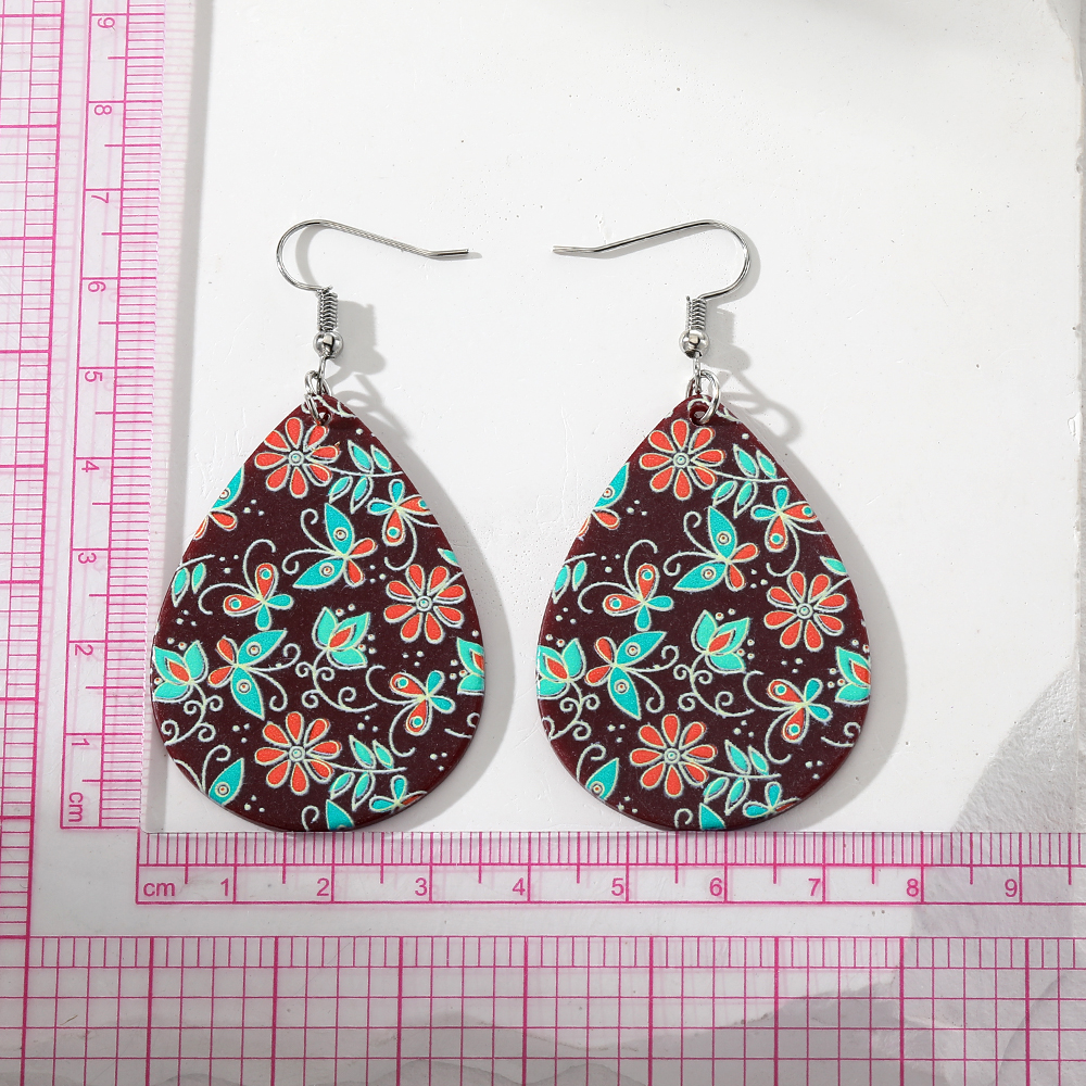 1 Pair Casual Vacation Water Droplets Flower Butterfly Resin Drop Earrings display picture 4
