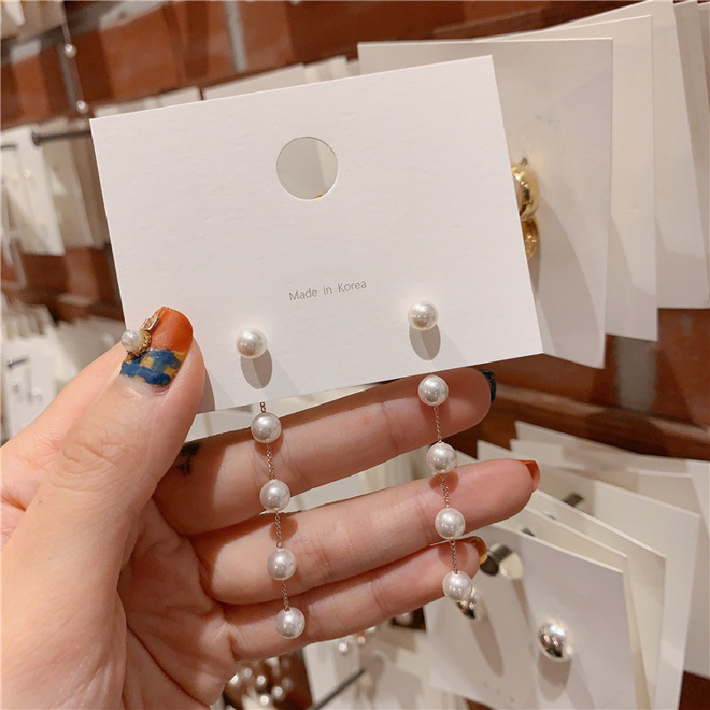 1 Pair Elegant Tassel Plating Artificial Pearl Iron Drop Earrings display picture 1