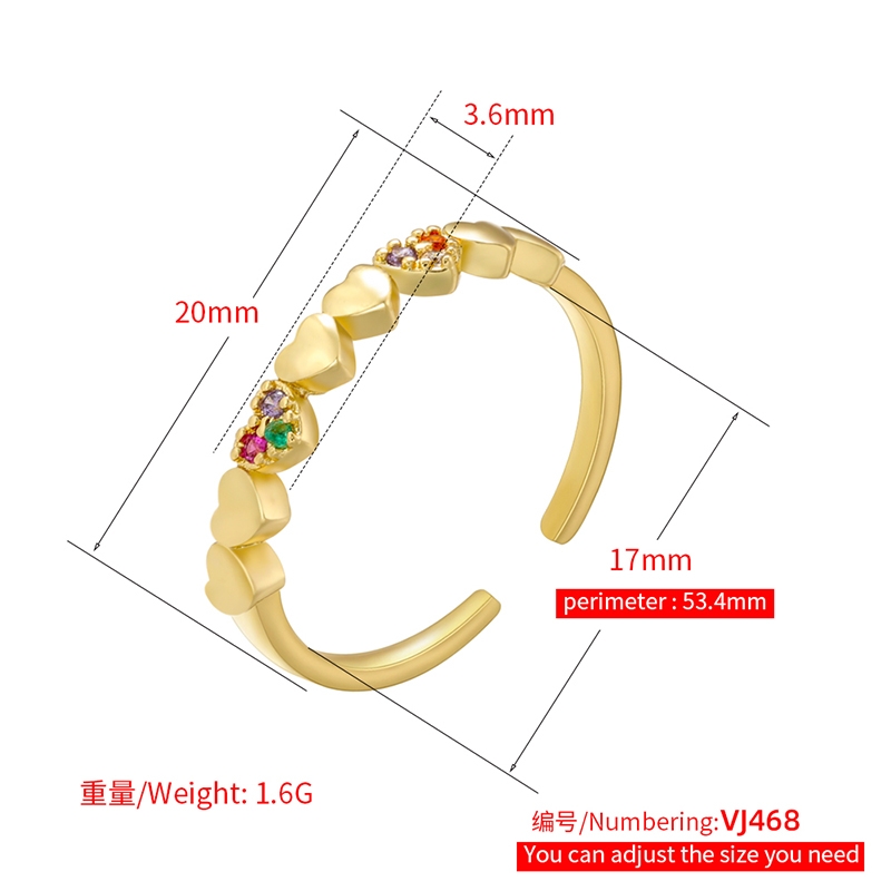 Elegant Luxurious Star Copper Plating Inlay Zircon 18k Gold Plated Open Rings display picture 31