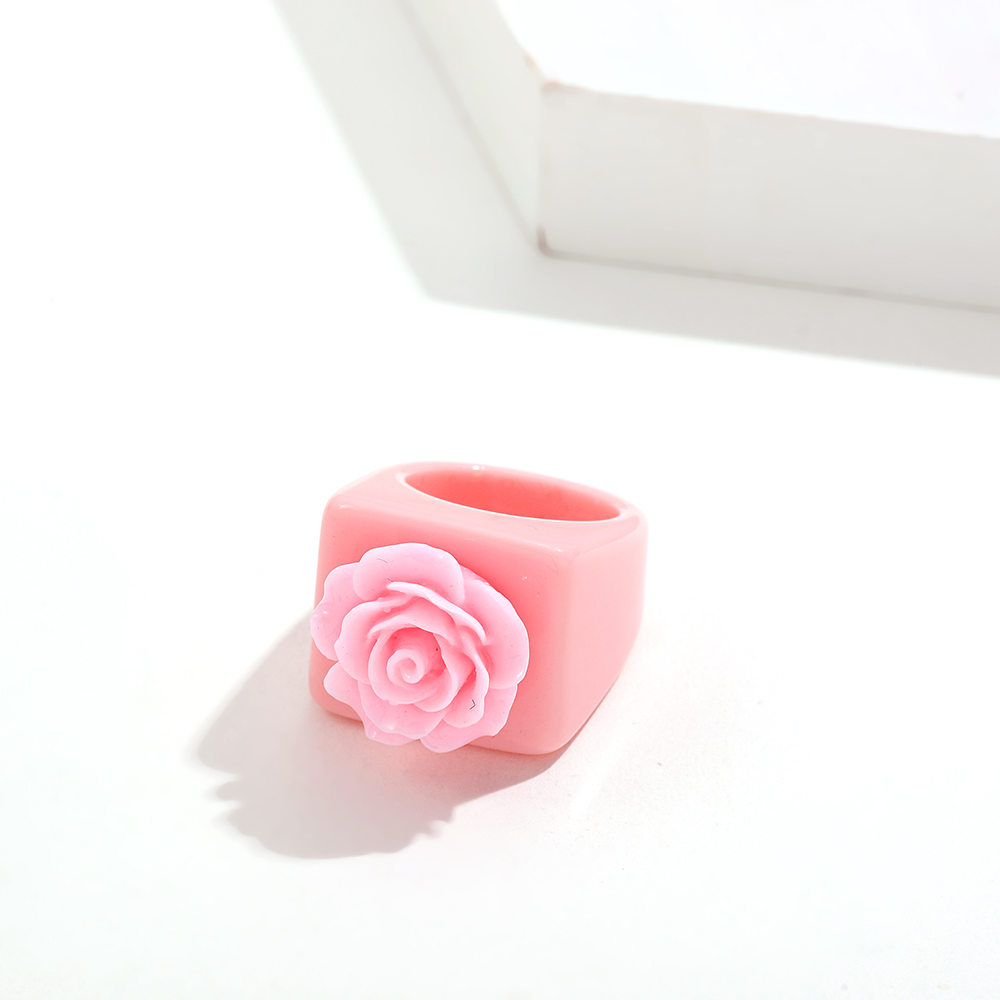 Cute Sweet Flower Resin Women's Rings display picture 6