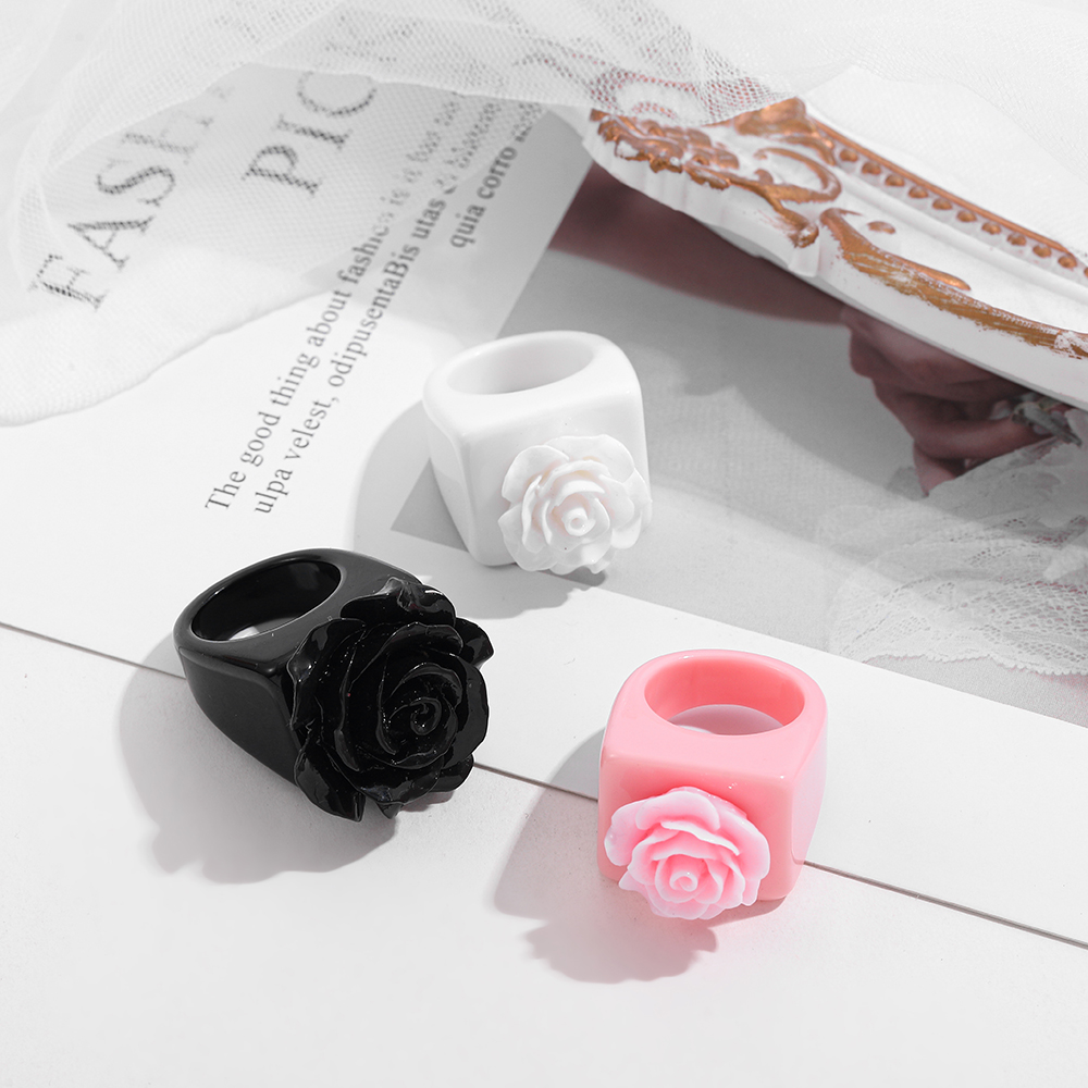 Cute Sweet Flower Resin Women's Rings display picture 7