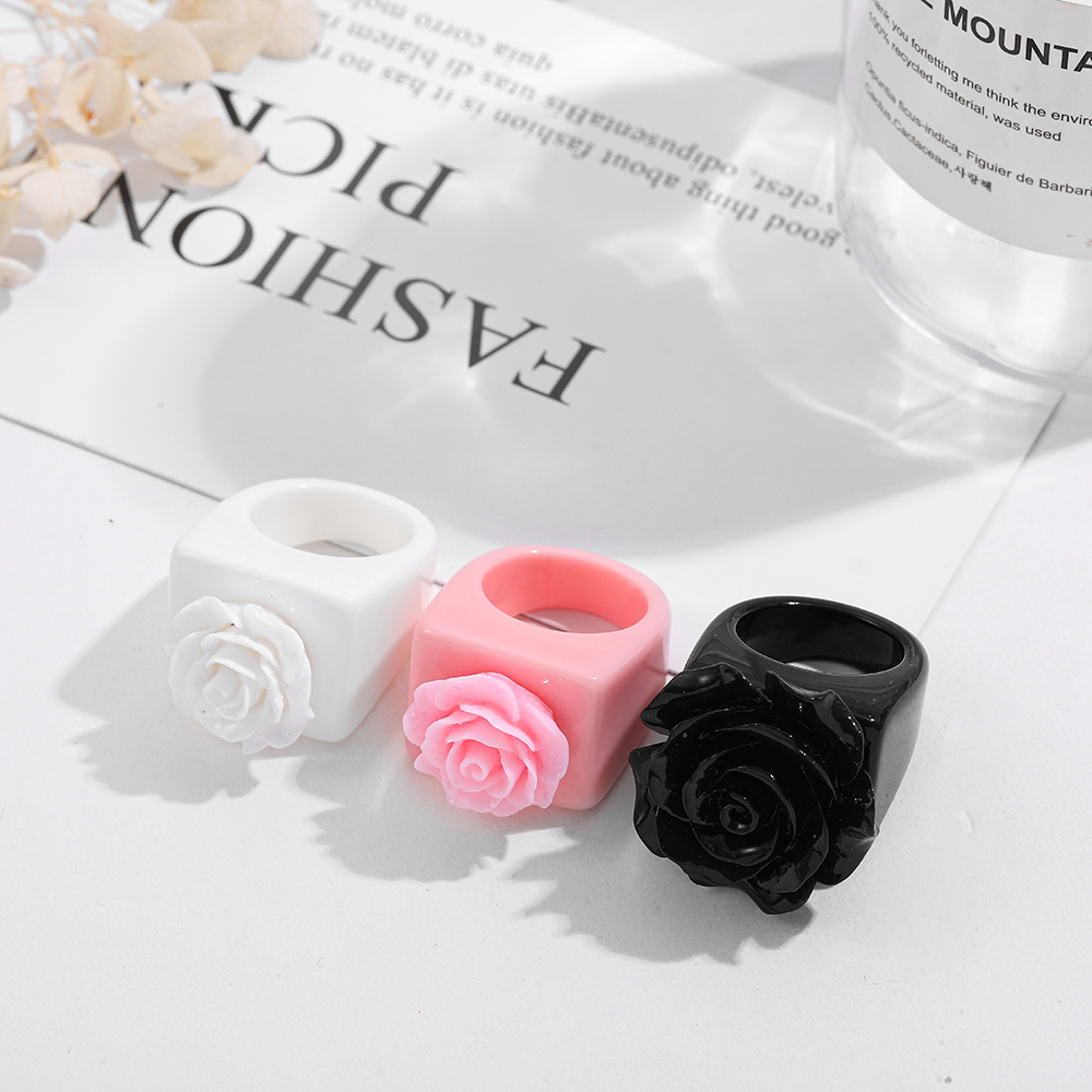 Cute Sweet Flower Resin Women's Rings display picture 13
