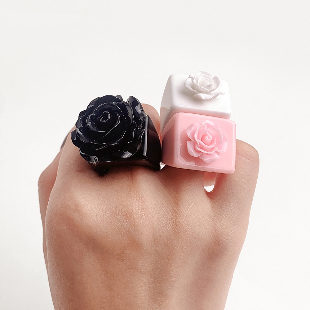 Cute Sweet Flower Resin Women's Rings display picture 15