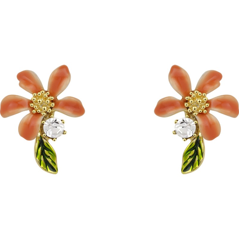 1 Pair Korean Style Flower Epoxy Inlay Alloy Rhinestones Ear Studs display picture 1