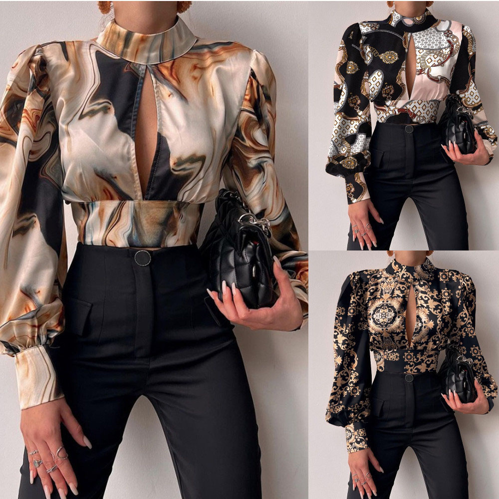 Women's Blouse Long Sleeve Blouses Hollow Out Backless Y2k Sexy Leopard display picture 1
