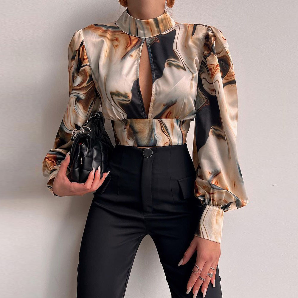 Women's Blouse Long Sleeve Blouses Hollow Out Backless Y2k Sexy Leopard display picture 2