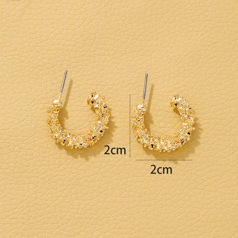 1 Pair Ig Style C Shape Plating Alloy Ear Studs display picture 4
