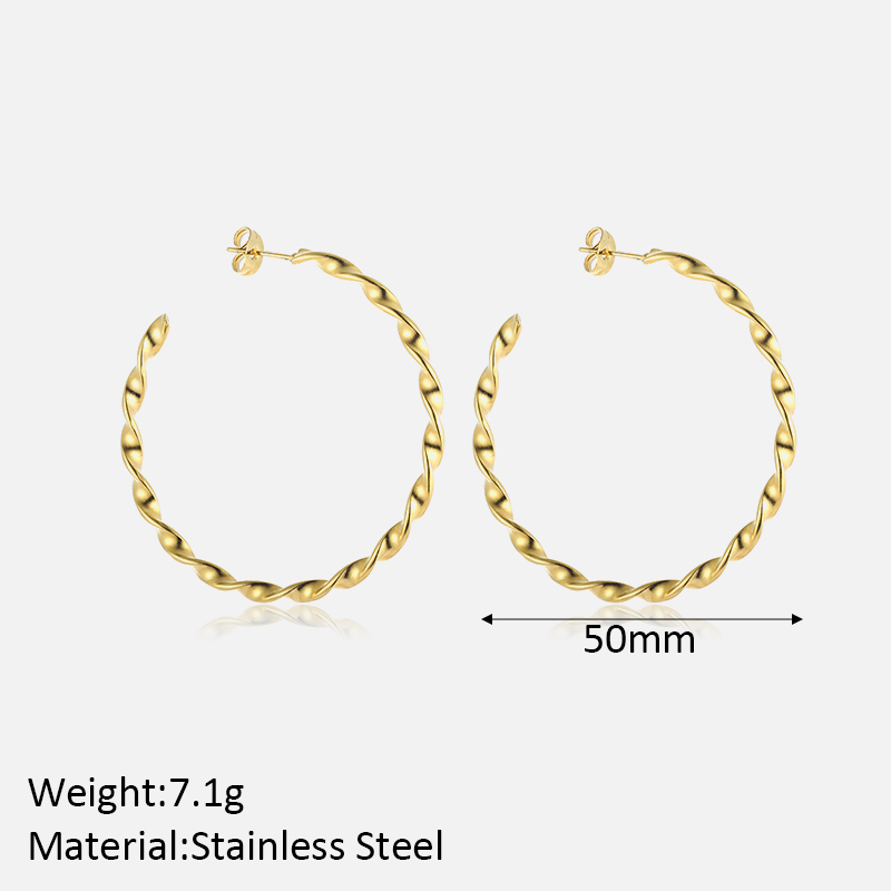 1 Pair Exaggerated Circle Plating 304 Stainless Steel Hoop Earrings display picture 1