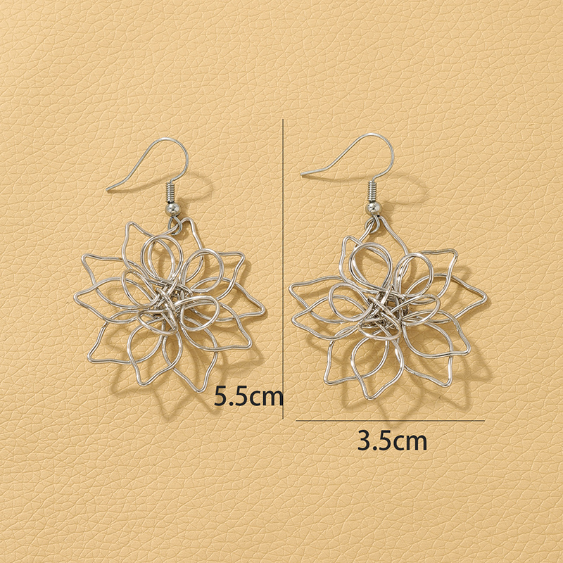 1 Paire Glamour Fleur Placage Alliage Boucles D'oreilles display picture 8