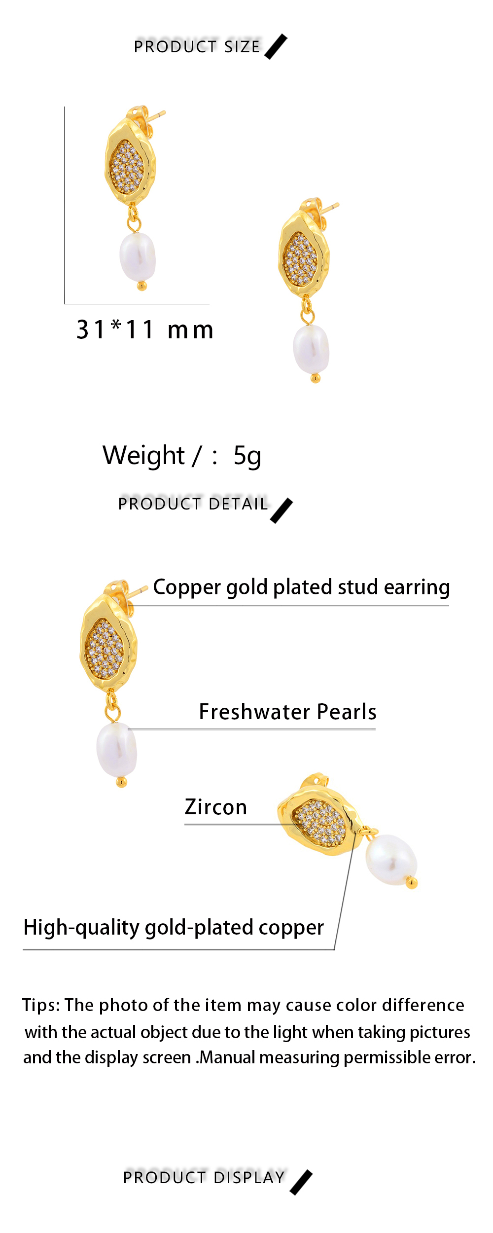 1 Pair Vintage Style Irregular Plating Inlay Freshwater Pearl Copper Zircon 18k Gold Plated Drop Earrings display picture 1