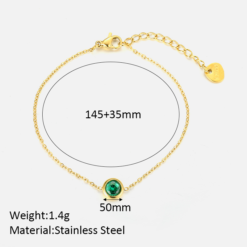Elegant Simple Style Round Stainless Steel Artificial Rhinestones Bracelets In Bulk display picture 3