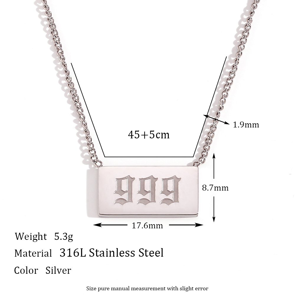 Simple Style Classic Style Number Stainless Steel Necklace display picture 2