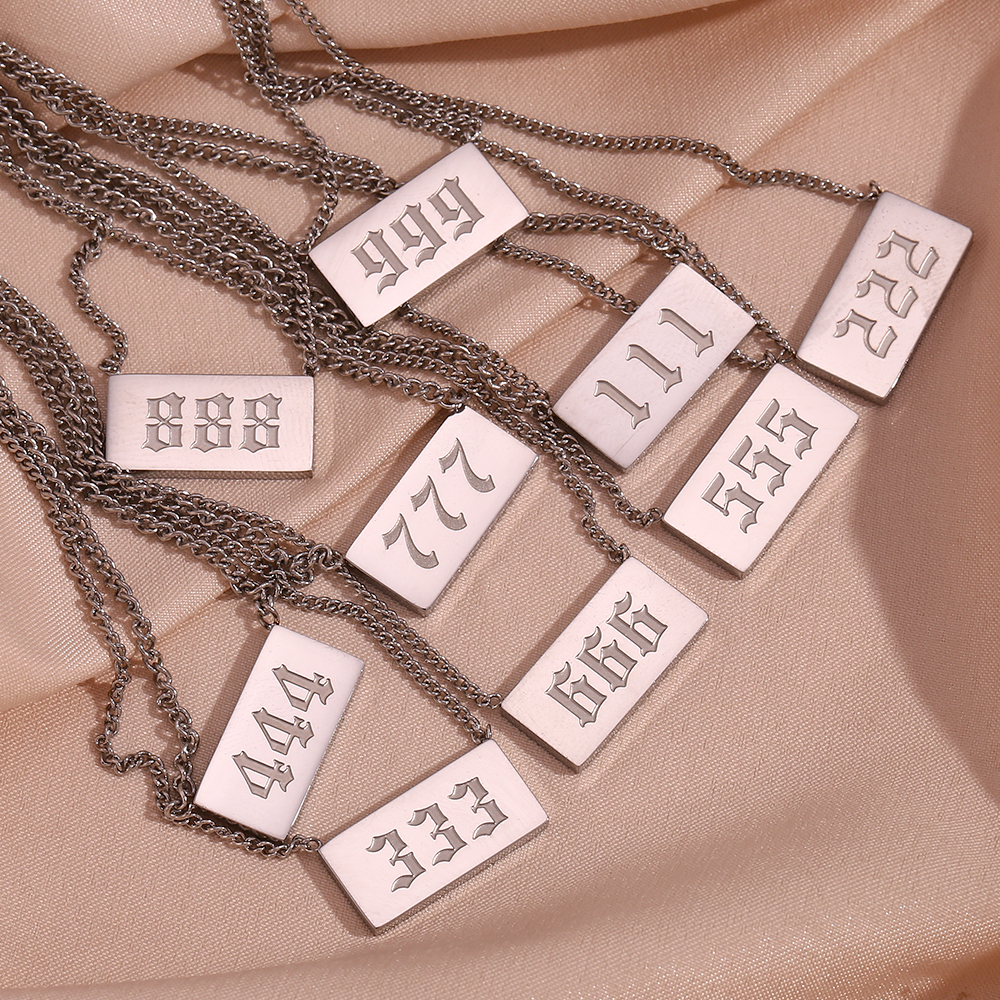 Einfacher Stil Klassischer Stil Anzahl Rostfreier Stahl Halskette display picture 3