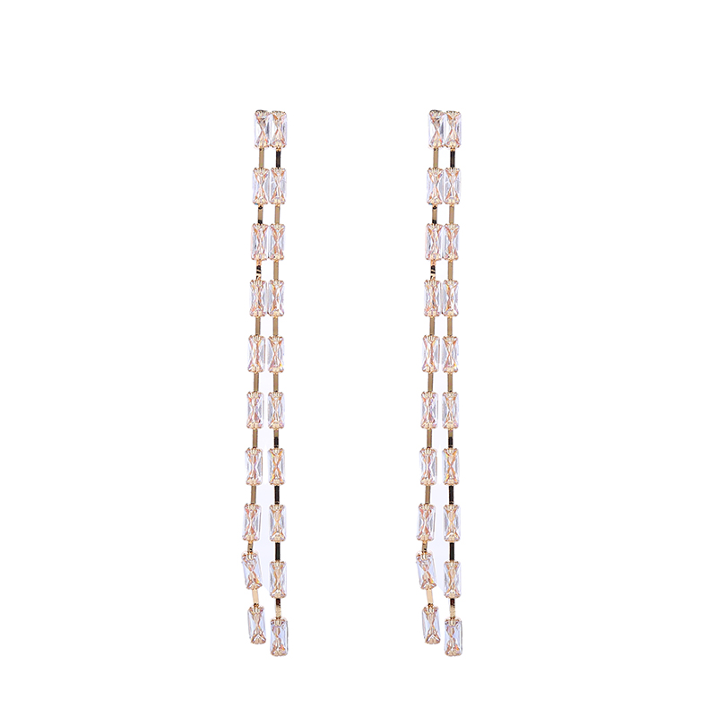 1 Pair Casual Classic Style Tassel Plating Inlay Rhinestone Rhinestones Gold Plated Silver Plated Drop Earrings display picture 4