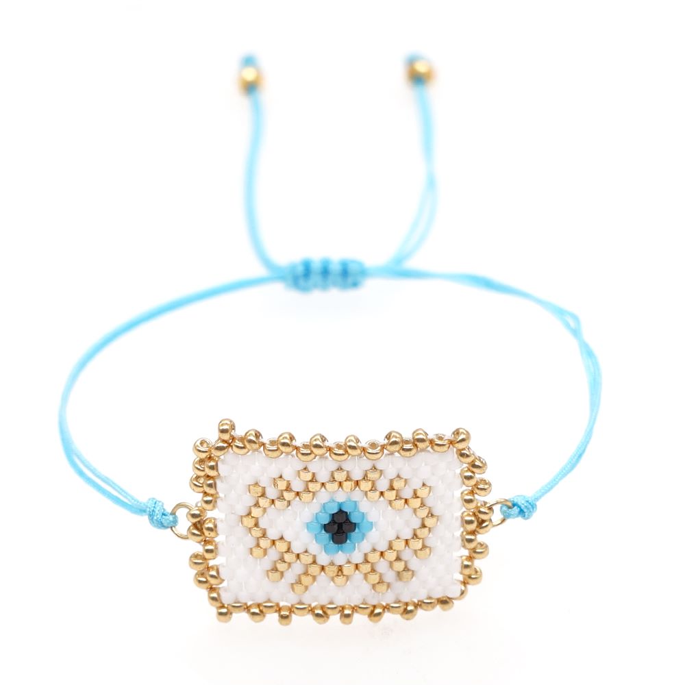 Ethnic Style Devil's Eye Glass Rope Beaded Knitting Unisex Bracelets display picture 10