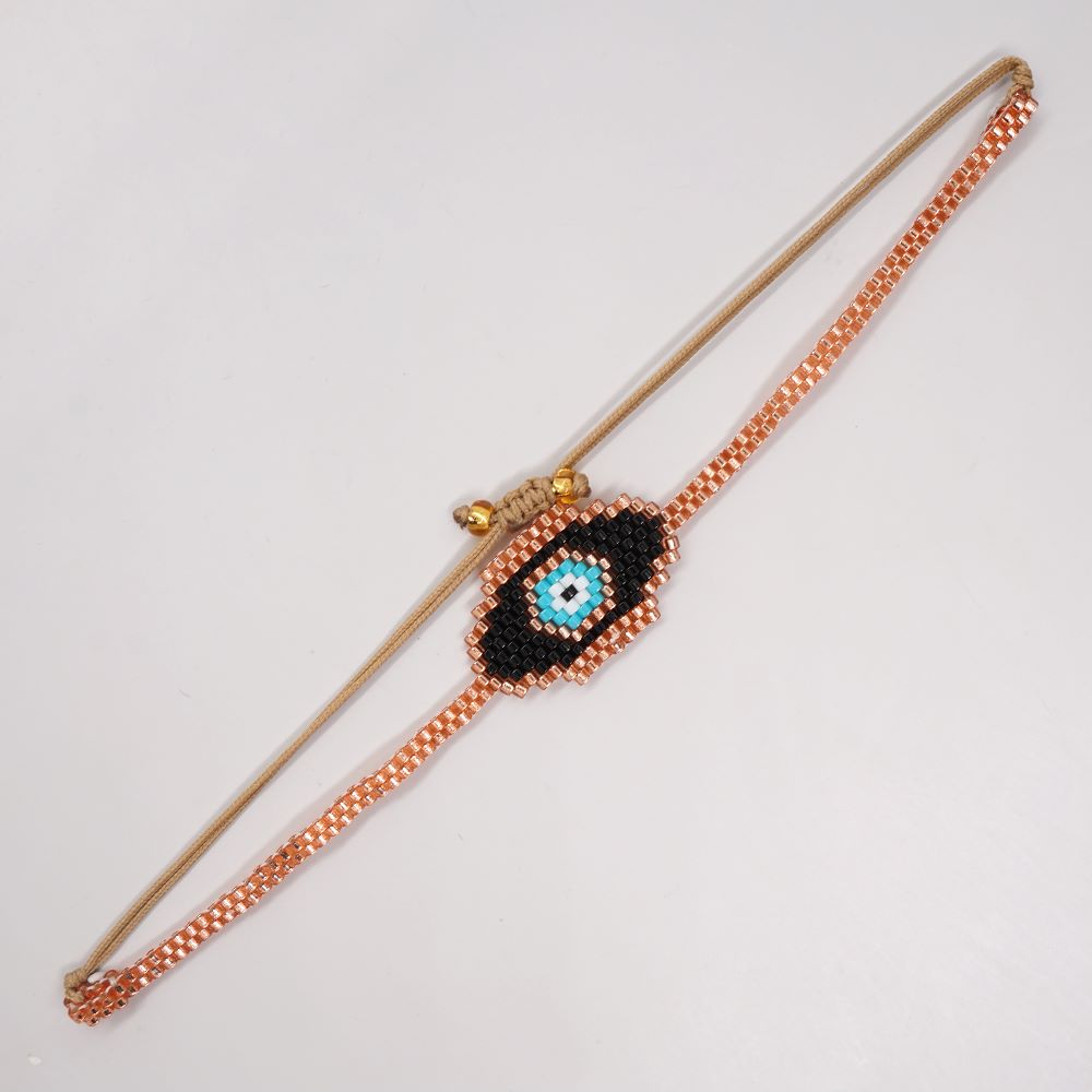 Ethnic Style Devil's Eye Glass Rope Beaded Knitting Unisex Bracelets display picture 2