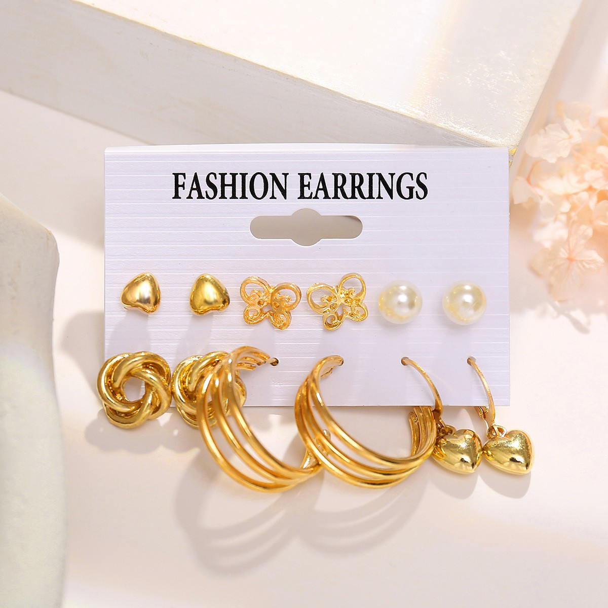 6 Pairs Retro Luxurious Classic Style Animal Heart Shape Butterfly Plating Inlay Alloy Artificial Pearls Gold Plated Silver Plated Drop Earrings Ear Studs display picture 22