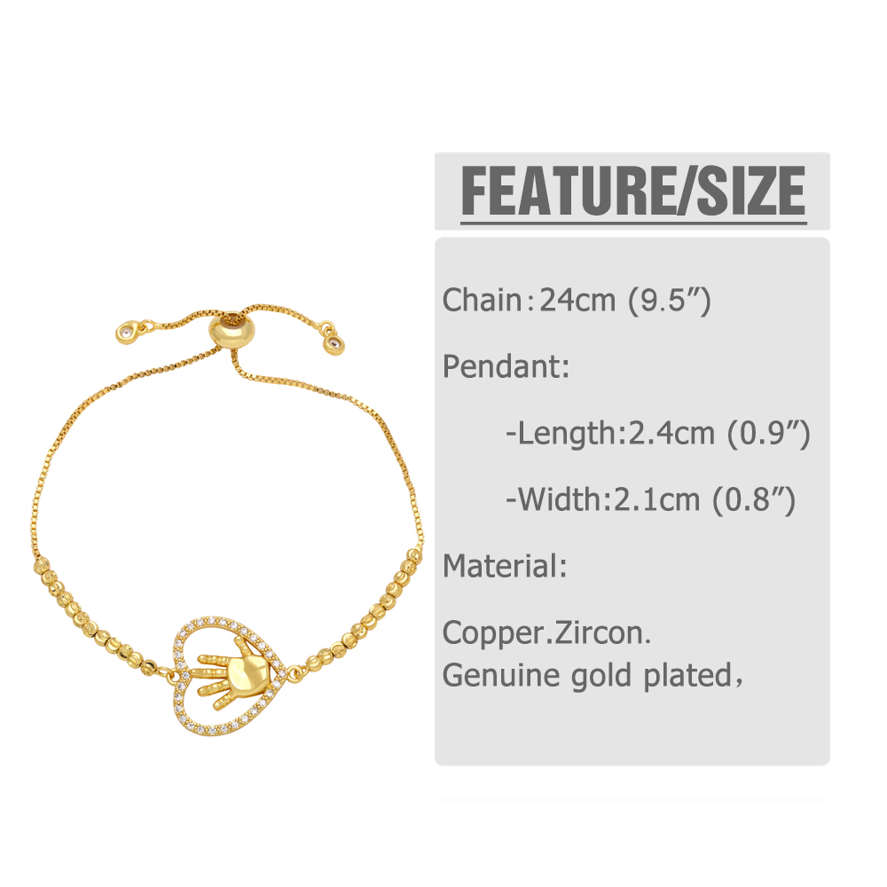 Streetwear Infinity Heart Shape Copper Beaded Plating Inlay Zircon 18k Gold Plated Bracelets display picture 1
