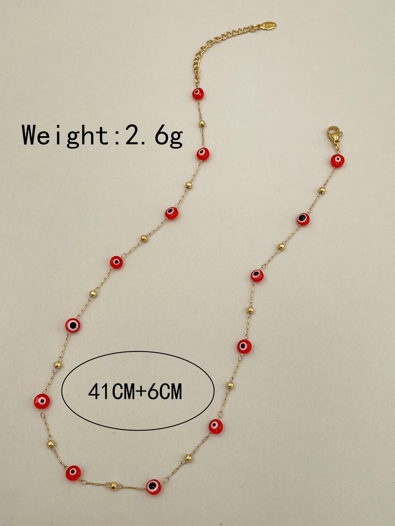 304 Stainless Steel Gold Plated Vintage Style Vacation Beaded Plating Devil'S Eye Beads Necklace display picture 3