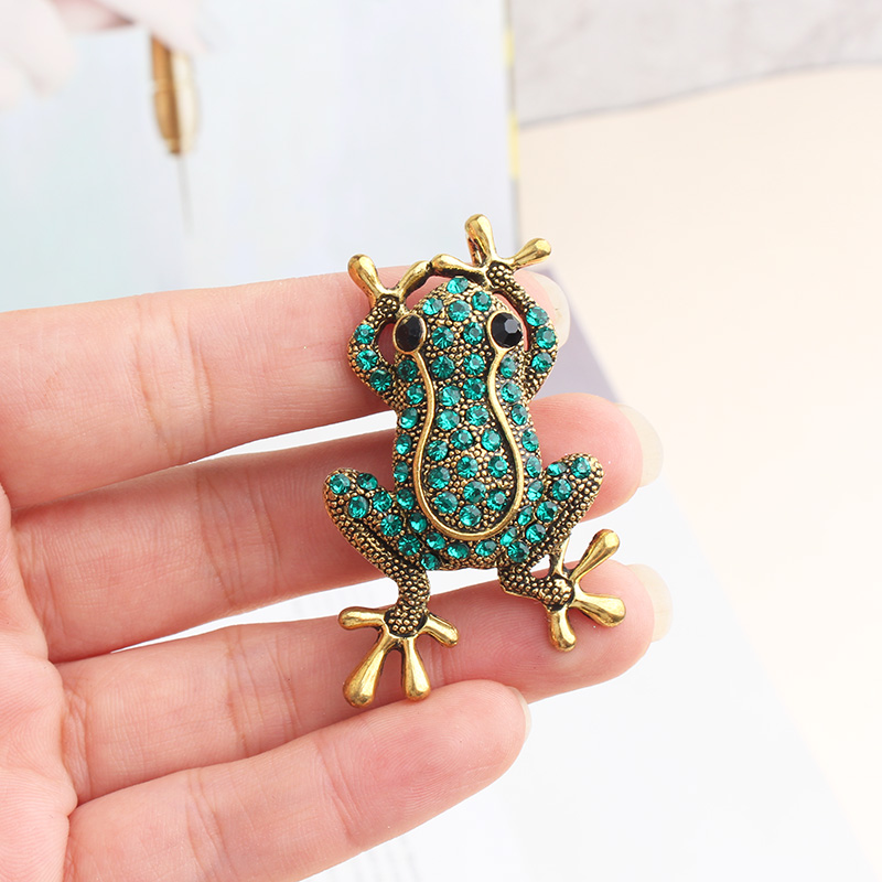 Cool Style Shiny Animal Frog Alloy Inlay Rhinestones Unisex Brooches display picture 1