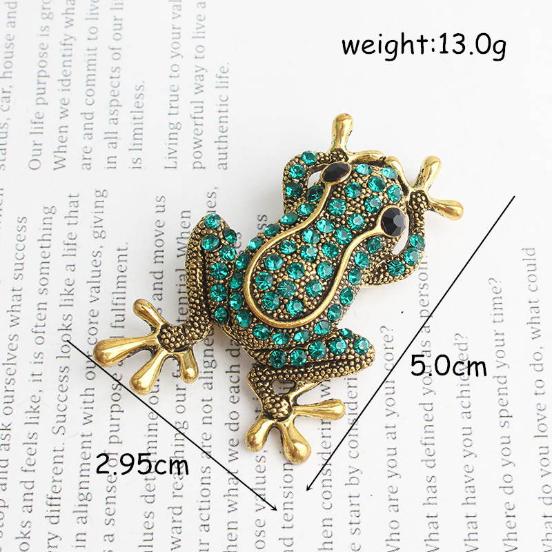 Cool Style Shiny Animal Frog Alloy Inlay Rhinestones Unisex Brooches display picture 3