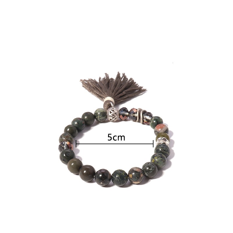 Wholesale Ethnic Style Bohemian Tassel Natural Stone Beaded Wristband display picture 8
