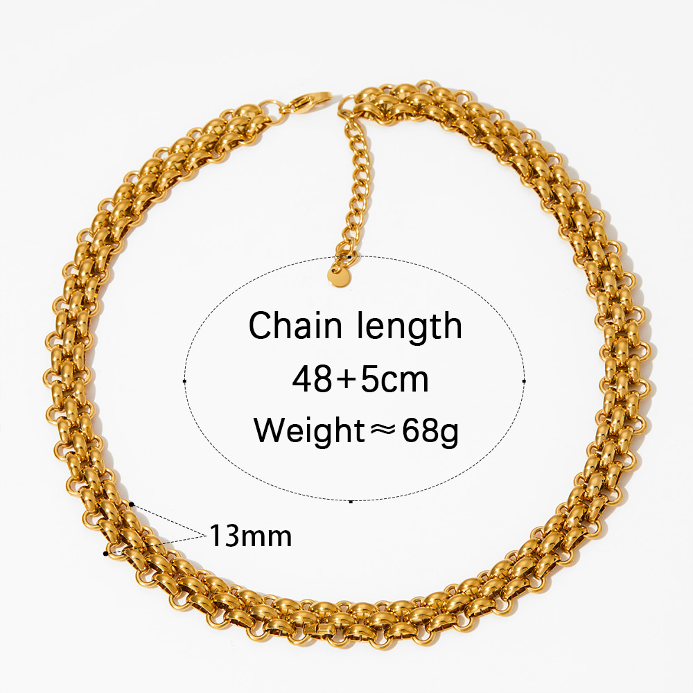 304 Stainless Steel 16K Gold Plated White Gold Plated Gold Plated Simple Style Patchwork Solid Color Necklace display picture 1