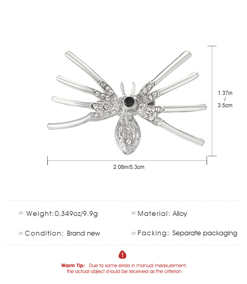 Cartoon Style Simple Style Spider Alloy Inlay Rhinestones Women's Brooches 1 Piece display picture 1