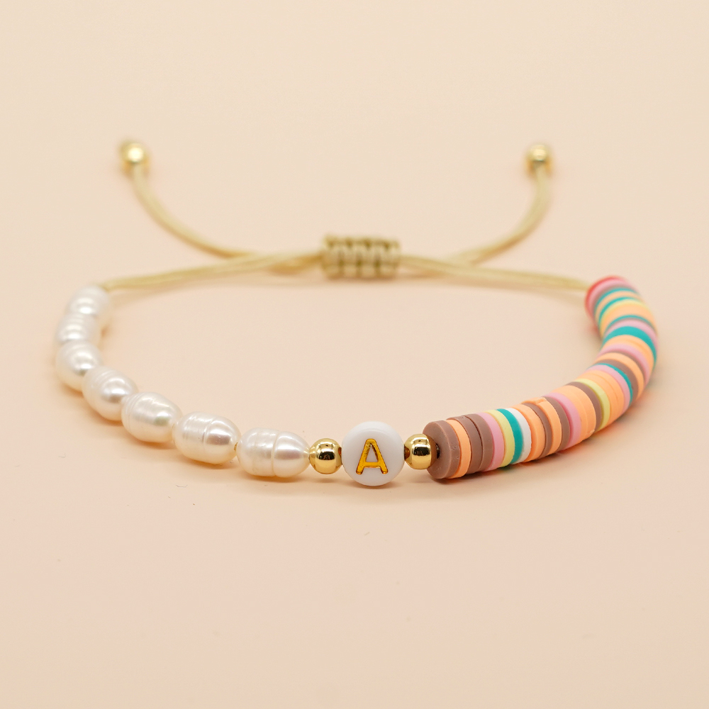 Sweet Letter Color Block Arylic Soft Clay Wholesale Bracelets display picture 28
