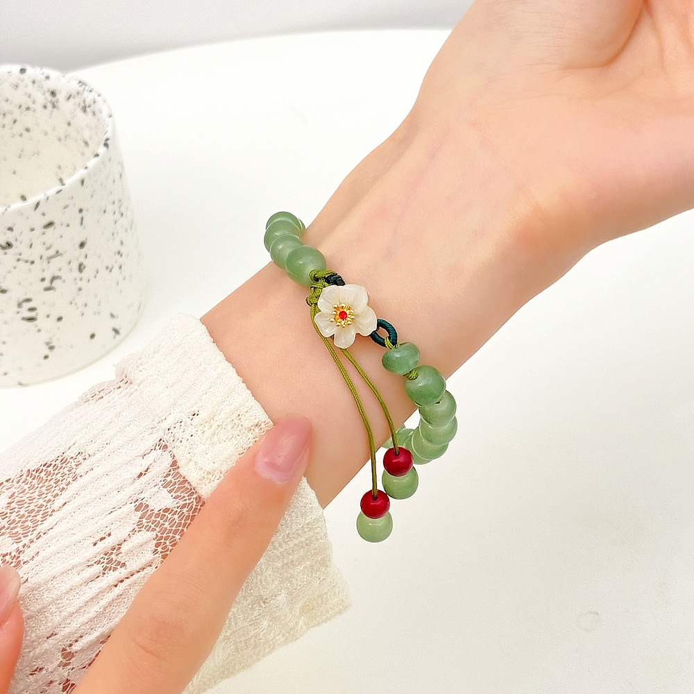 Wholesale Classical Simple Style Flower Natural Stone Beaded Inlay Rhinestones Bracelets display picture 6